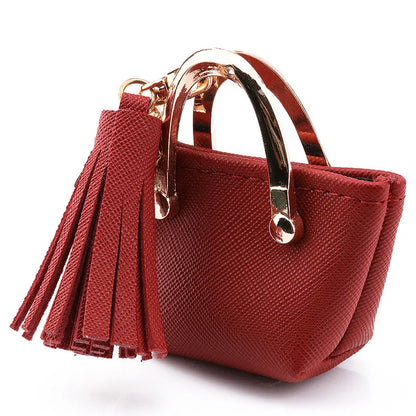 Mini Leather Coin Purse Keychain