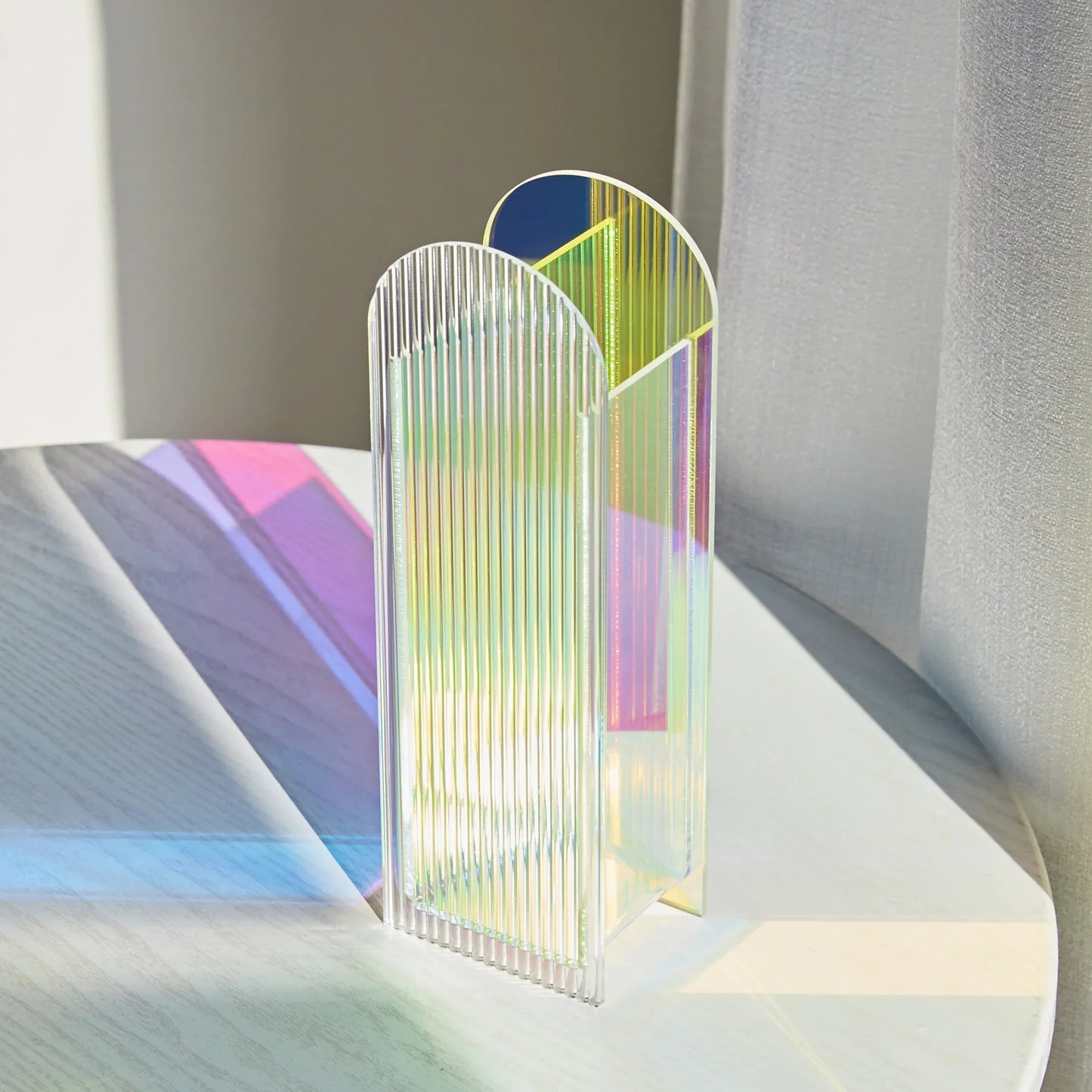 Acrylic Rainbow Geometric Tabletop Vase
