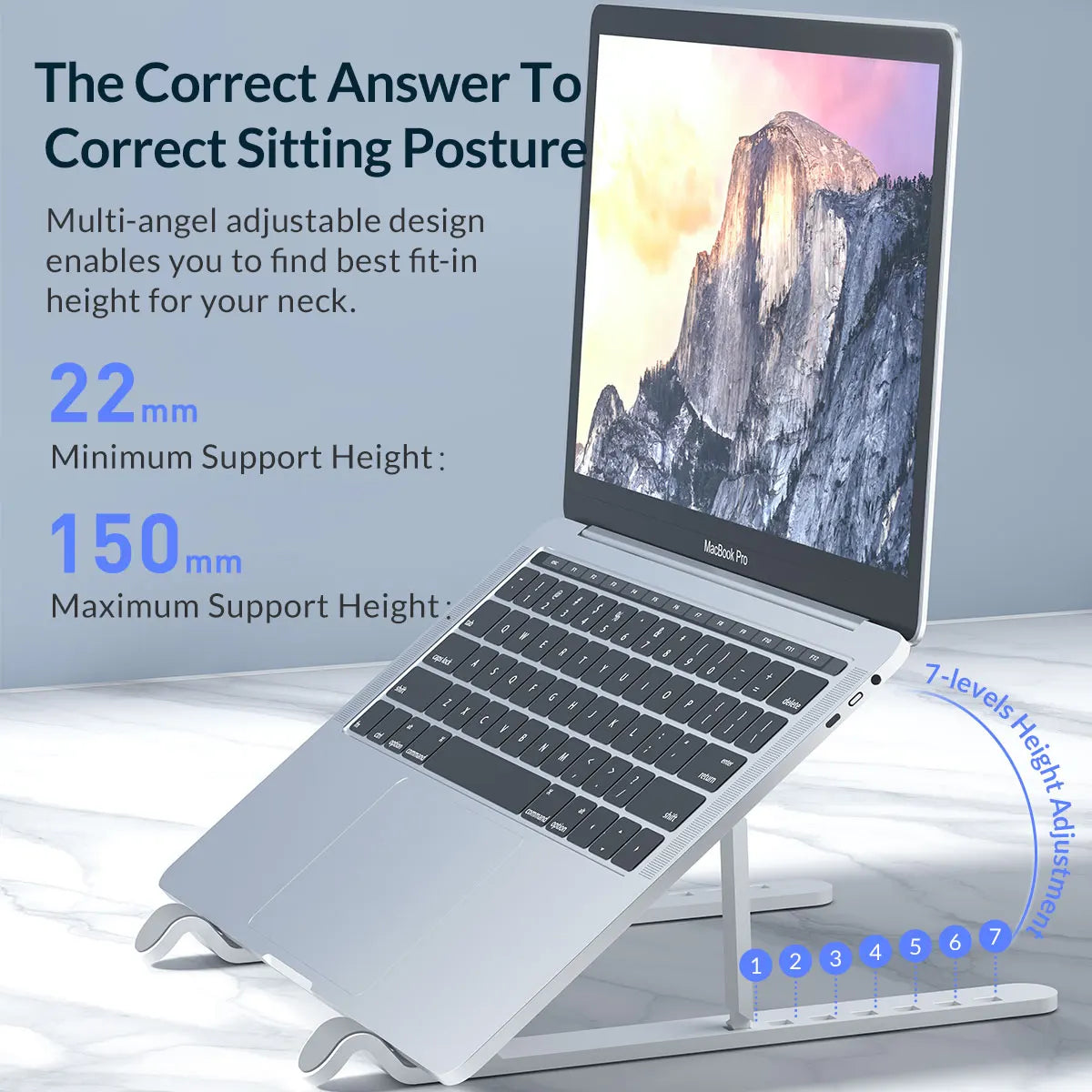 7-Angle Foldable Laptop Riser