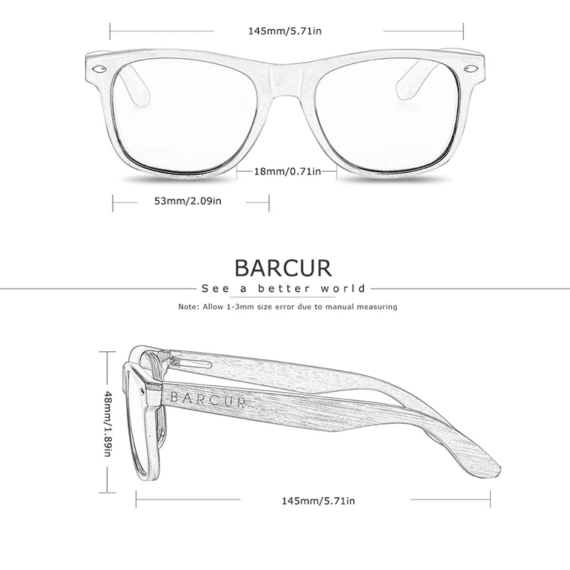 BARCUR Wood Blue Light Glasses