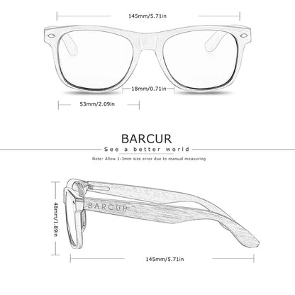 BARCUR Wood Blue Light Glasses