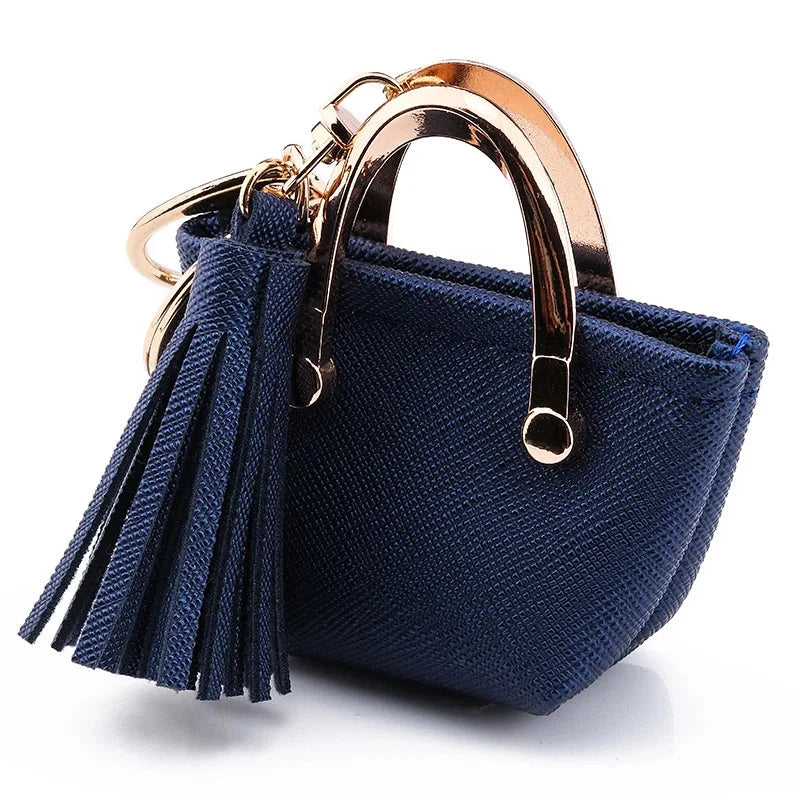 Mini Leather Coin Purse Keychain