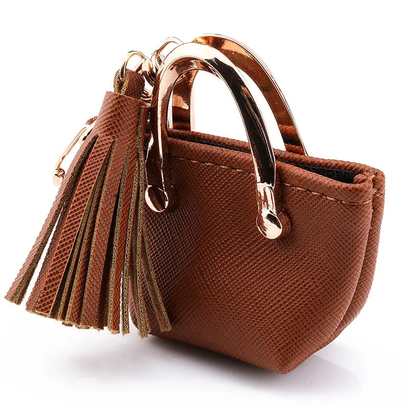 Mini Leather Coin Purse Keychain