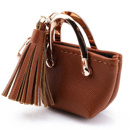 Mini Leather Coin Purse Keychain