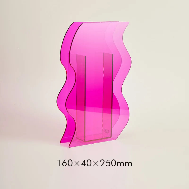 Acrylic Rainbow Geometric Tabletop Vase