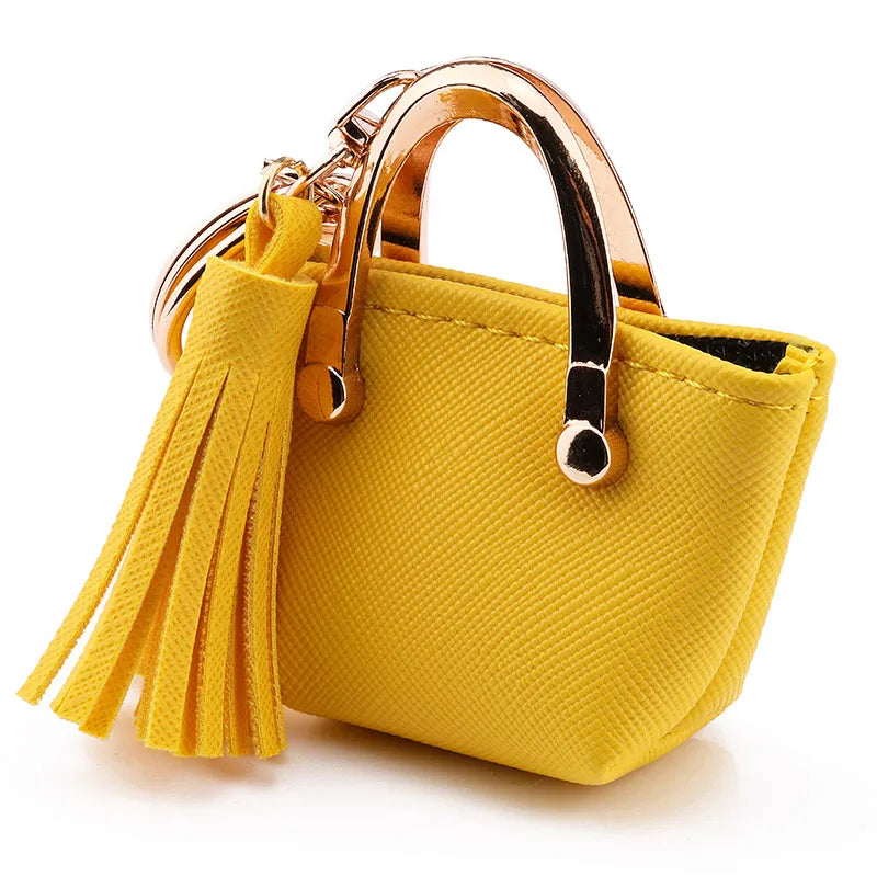 Mini Leather Coin Purse Keychain