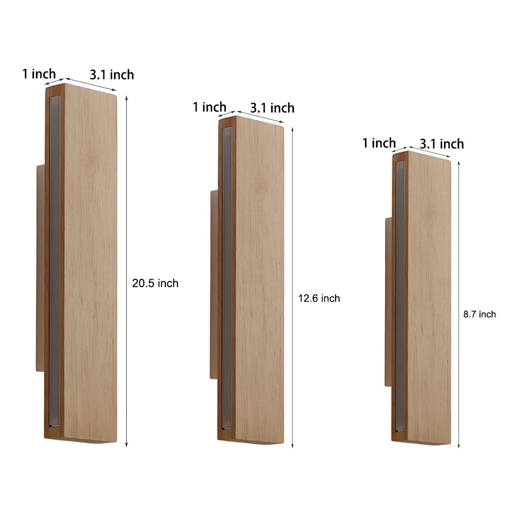 Ergové LED Wall Lamp Rotatable Wood Rectangular
