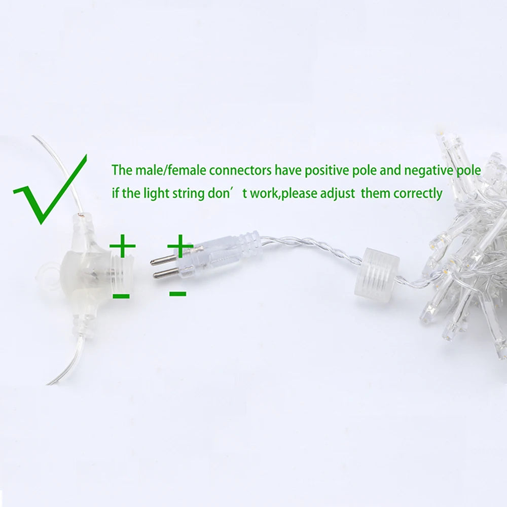 Cascading LED Waterfall Lights | Plug-In Warm White Garland