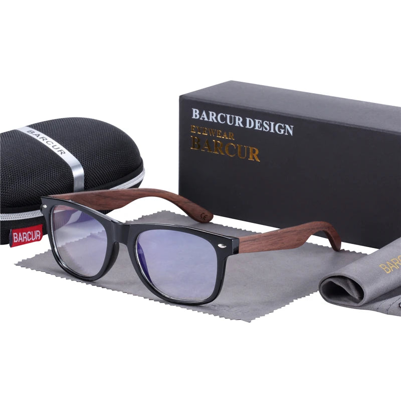 BARCUR Wood Blue Light Glasses