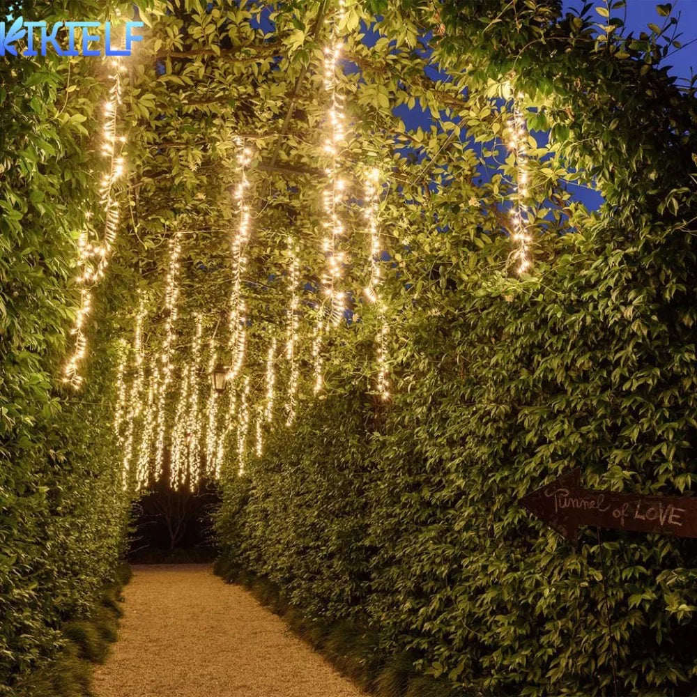 Cascading LED Waterfall Lights | Plug-In Warm White Garland