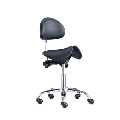 Divided Saddle Seat Stool with Backrest For Dental Hygienist
