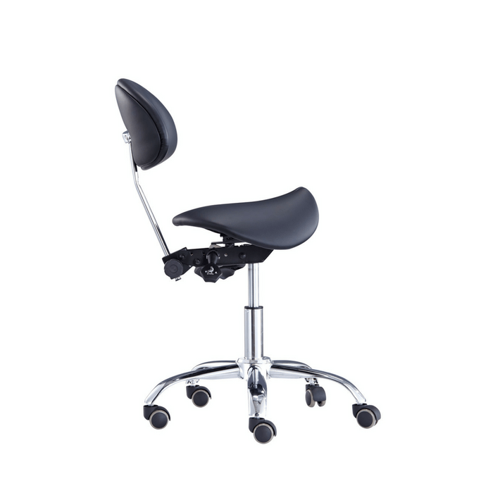 Divided Saddle Seat Stool with Backrest For Dental Hygienist