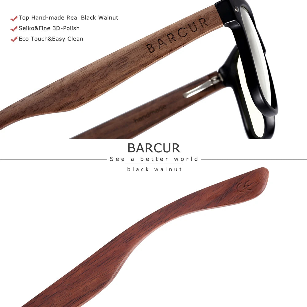 BARCUR Wood Blue Light Glasses