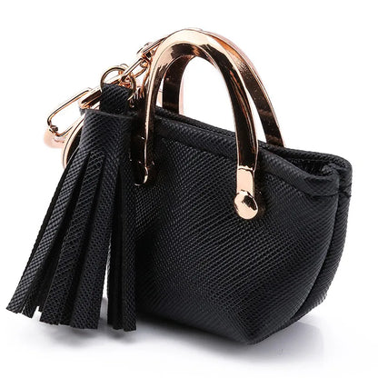 Mini Leather Coin Purse Keychain