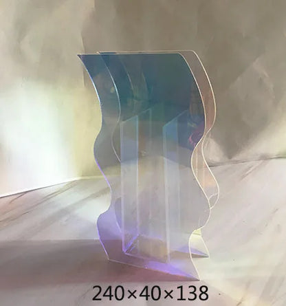 Acrylic Rainbow Geometric Tabletop Vase