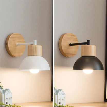 Timber & Metal Bedside Wall Lamp