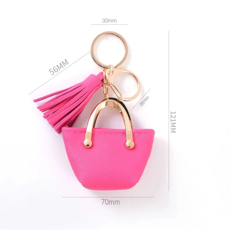 Mini Leather Coin Purse Keychain