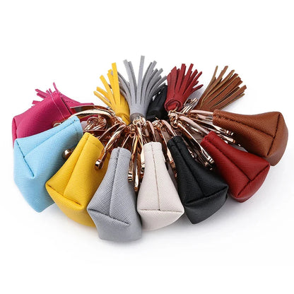 Mini Leather Coin Purse Keychain
