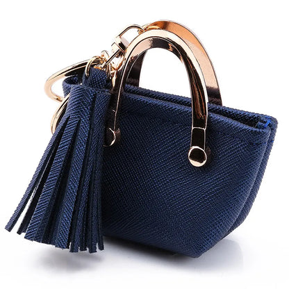 Mini Leather Coin Purse Keychain