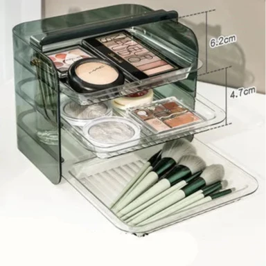 3-Tier Dustproof Makeup & Jewelry Organizer