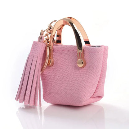 Mini Leather Coin Purse Keychain