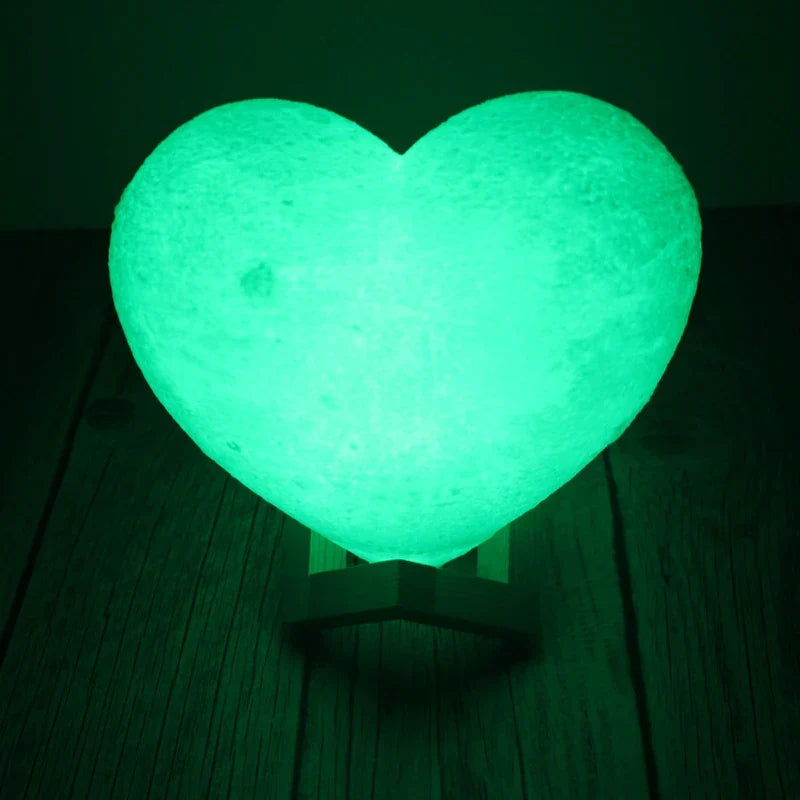 Heart Moon Lamp with Remote & 16 Colors