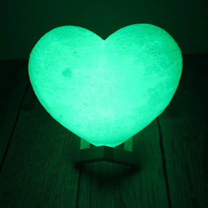 Heart Moon Lamp with Remote & 16 Colors