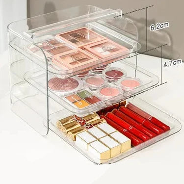 3-Tier Dustproof Makeup & Jewelry Organizer