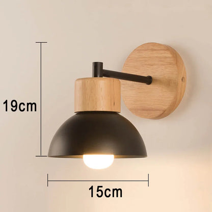 Timber & Metal Bedside Wall Lamp