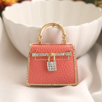 Birkin-Inspired Leather Bag Charm Keychain