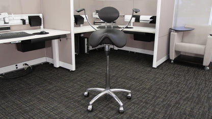 Sit-Stand Saddle Chair  with Back Rest for Better Posture