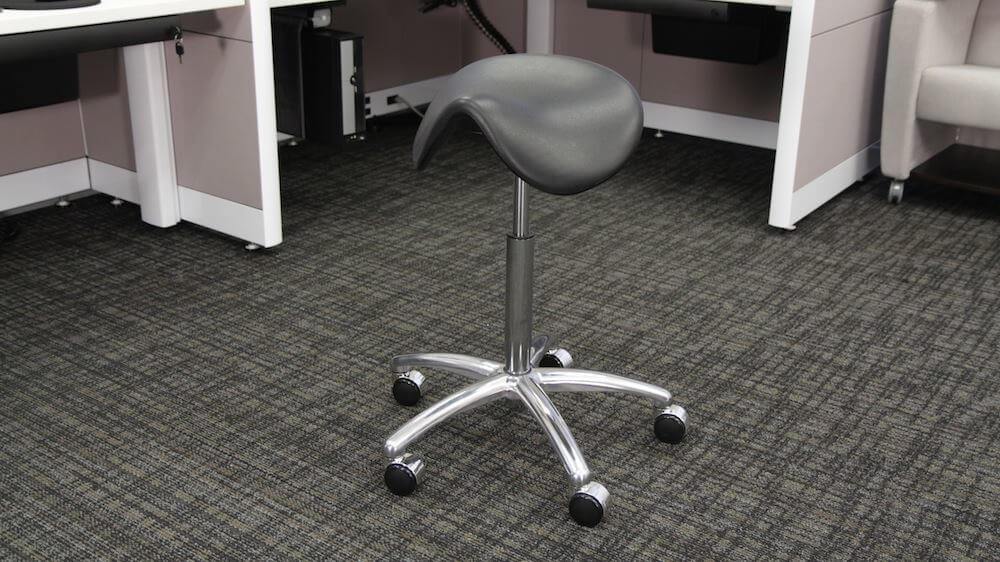 Sit-Stand Saddle Chair  with Back Rest for Better Posture