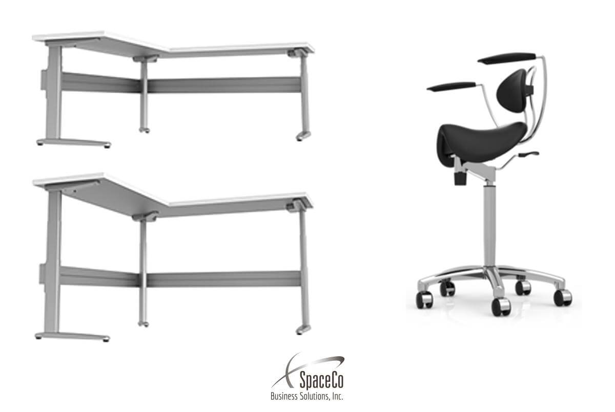 Sit-Stand Saddle Chair  with Back Rest for Better Posture