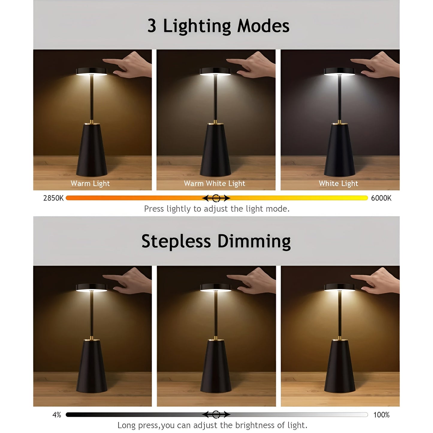 Sleek Wireless Rechargeable LED Table Lamp