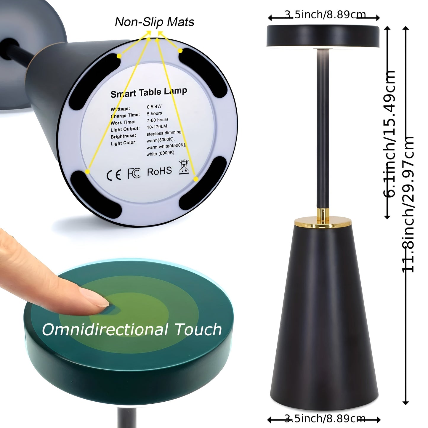 Sleek Wireless Rechargeable LED Table Lamp