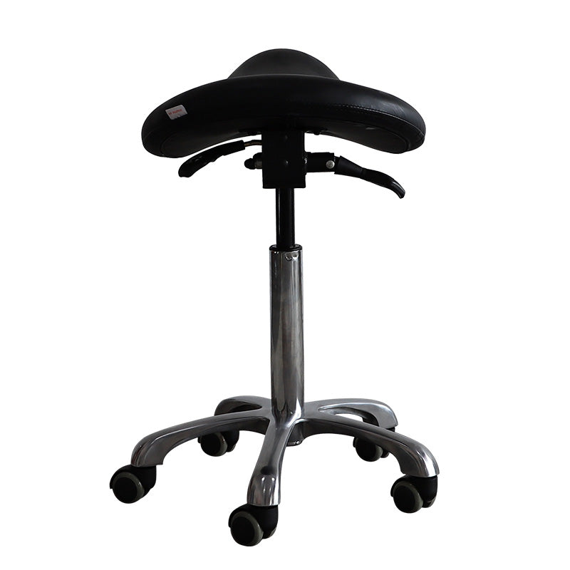 Small Hydraulic Saddle Shape Rolling Stool with Tilt-able Seat