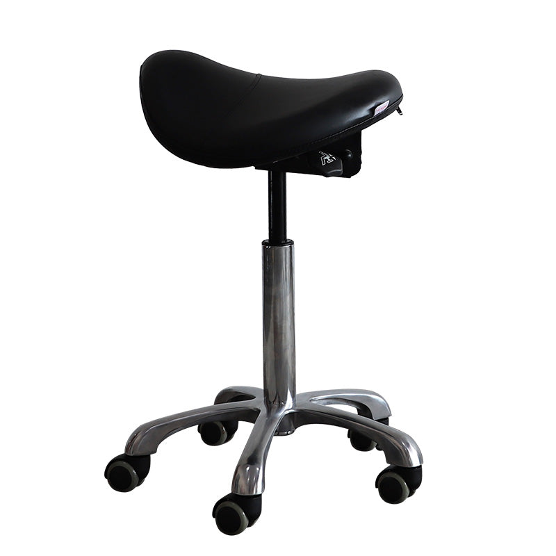 Small Hydraulic Saddle Shape Rolling Stool with Tilt-able Seat