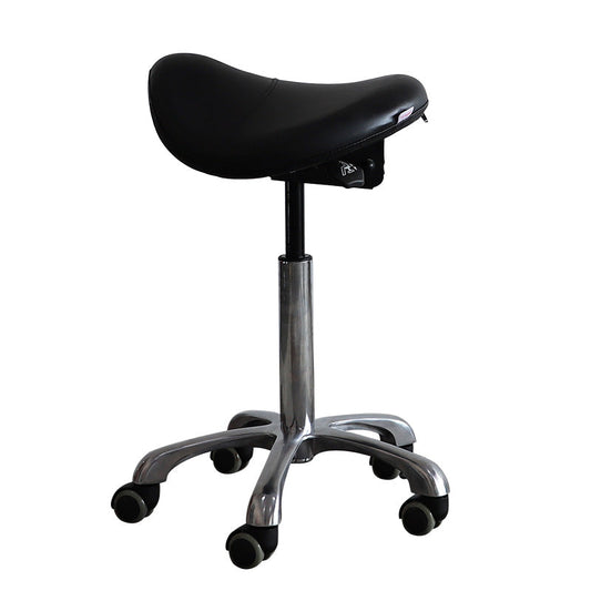 Small Hydraulic Saddle Shape Rolling Stool with Tilt-able Seat