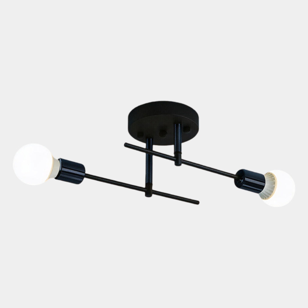 Black & Gold Flush Mount Ceiling Lamp