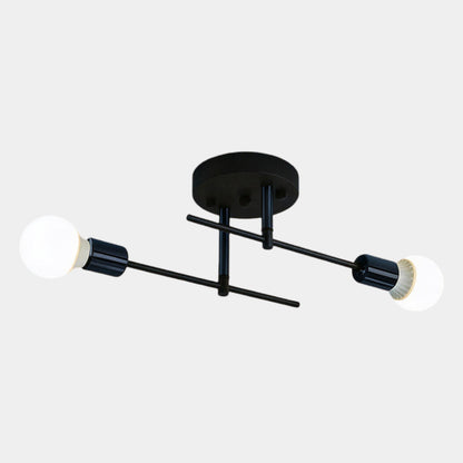 Black & Gold Flush Mount Ceiling Lamp