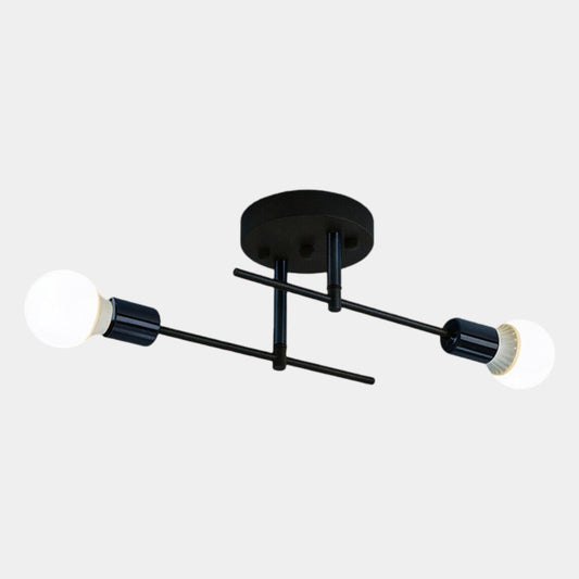 Black & Gold Flush Mount Ceiling Lamp