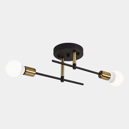Black & Gold Flush Mount Ceiling Lamp