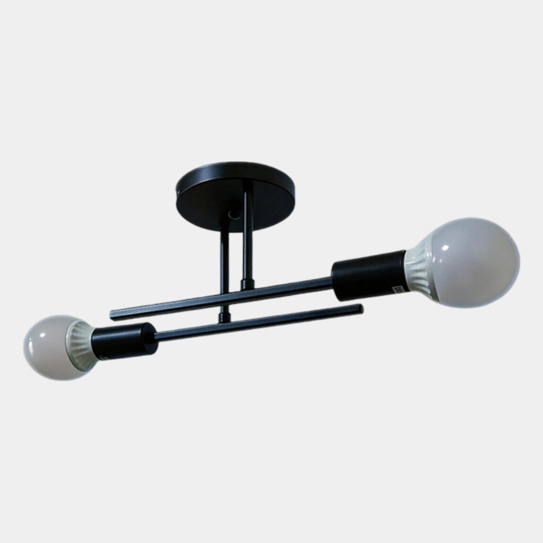 Black & Gold Flush Mount Ceiling Lamp