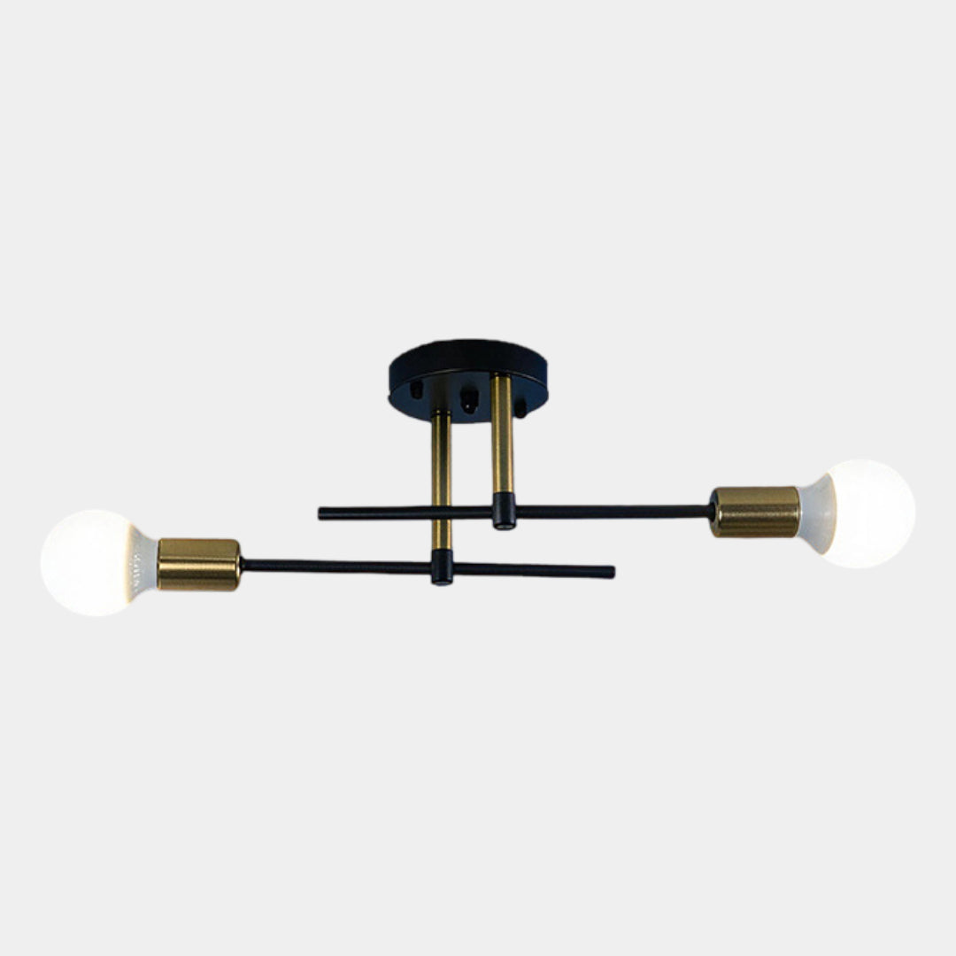 Black & Gold Flush Mount Ceiling Lamp