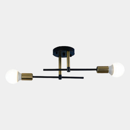 Black & Gold Flush Mount Ceiling Lamp