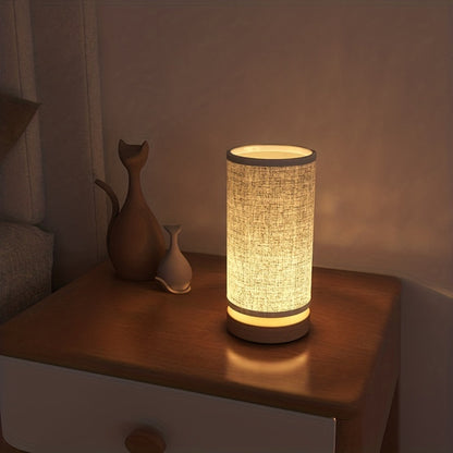 USB Wooden Bedside Table Lamp