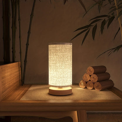 USB Wooden Bedside Table Lamp