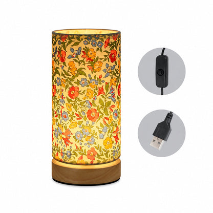 USB Wooden Bedside Table Lamp