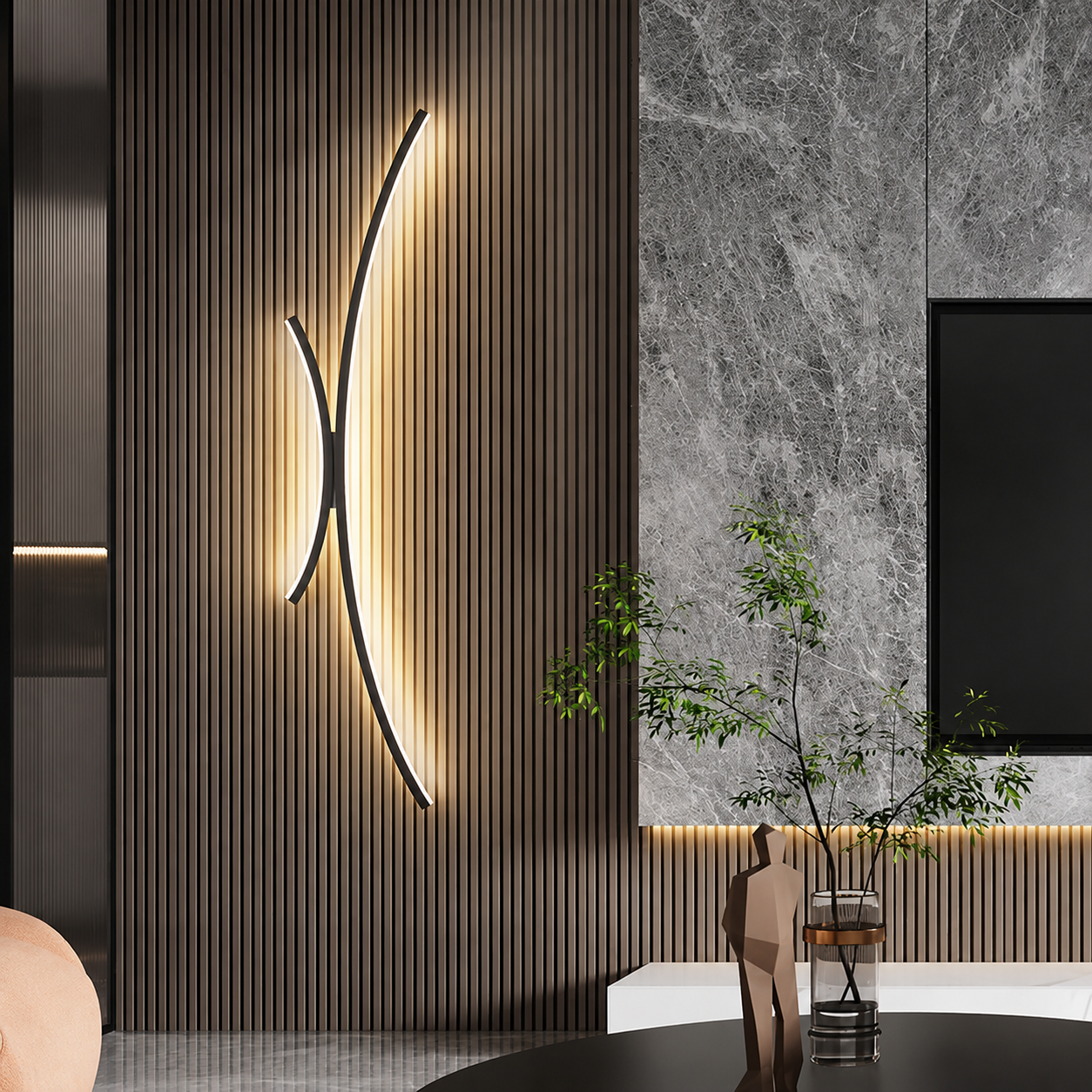 Curved Linear LED Wall Sconce