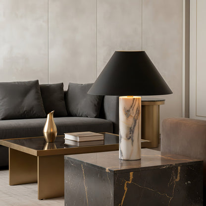 Modern Black Shade Marble Table Lamp